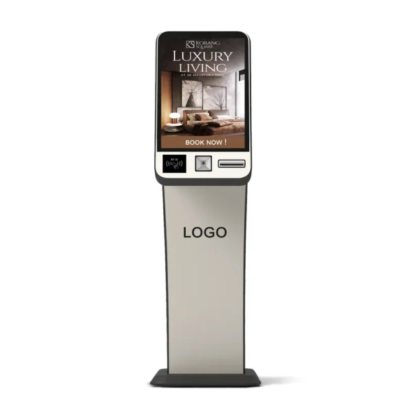 2025 New Design Hotel Check in Card Dispenser Kiosk with RFID Reader Barcode Scanner