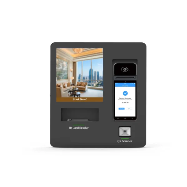 Android Pos Wall Mounted Hotel Self Service Kiosk Touch Screen with Key Dispenser Ticket Printer