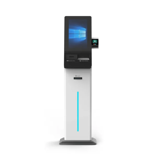 Freestanding 19 Inch Touch Screen Hotel Self Check-in Kiosk with Card Dispenser for Lobby