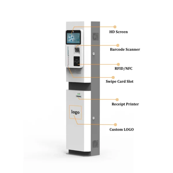 Floor Stand Self Service Payment Kiosk Outdoor Parking Kiosk with Barcode Scanner Swipe Card Slot - Image 2