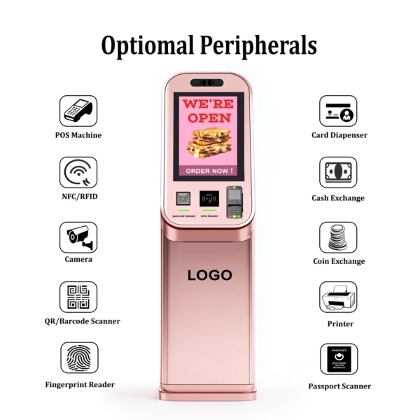 Optional Modules of 2025 New Design 32 Inch Android Pos Systems Touch Screen Self Order Payment Kiosks