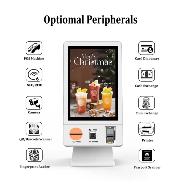 Optional Modules of Desktop Self-Service Kiosk 23.8 Inch Multi-Payment Terminal for Fast Food Shop