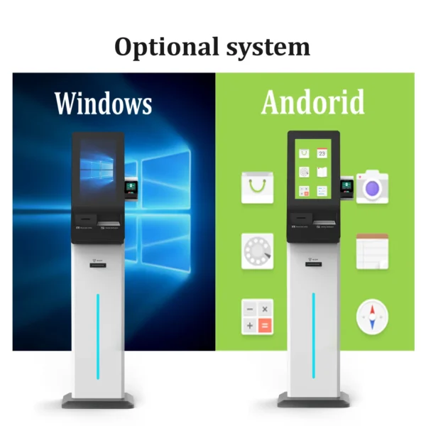 Freestanding 19 Inch Touch Screen Hotel Self Check-in Kiosk with Card Dispenser for Lobby - Image 3