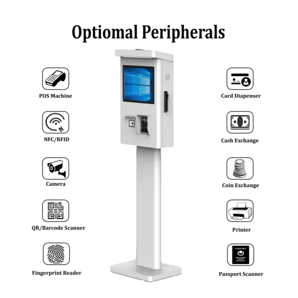 Optional modules for all-weather outdoor waterproof touch screen self-parking payment kiosk