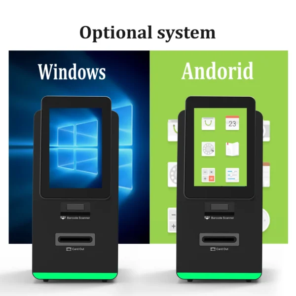 Optional systems of Desktop Smart Hotel Check-In Kiosk Touch Screen Machine with Key Dispenser RFID Scanner