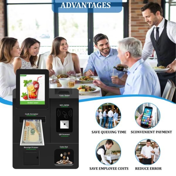 Advantages of Desktop Multi-functional All in One Self Service Payment Kiosk with Cash Coin Accepter