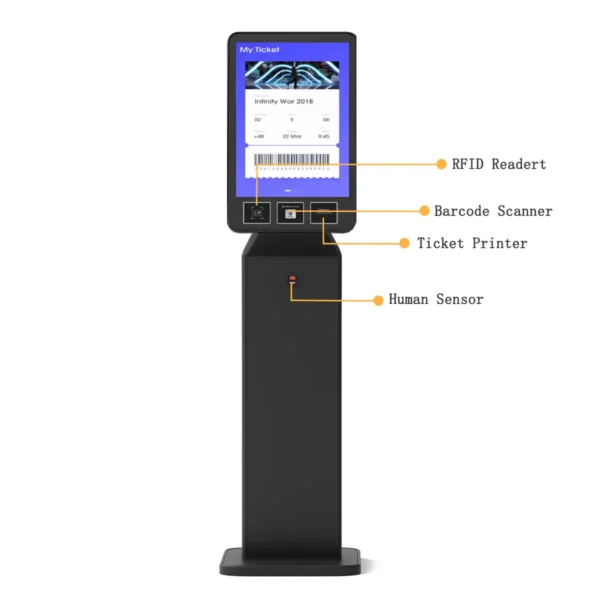 Introduction of Manufacturer Queue Management System Ticket Dispenser Kiosk for Cinema Bank Commercial Hall