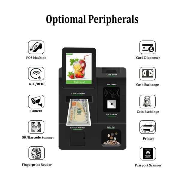 Optional Modules of Desktop Multi-functional All in One Self Service Payment Kiosk with Cash Coin Accepter