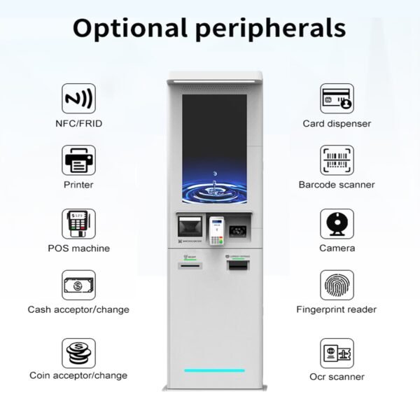 Optional Modules of Outdoor Self Service Payment Kiosk with Rfid Scanner Cash Recycling Printer