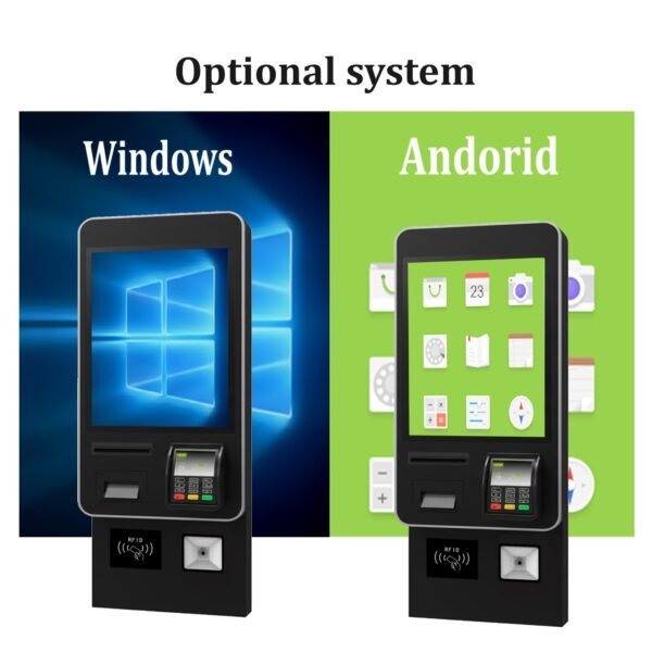 Optional Systems of Wall Mounted 24 Inch Capacitive Touch Screen Self Service Payment Kiosk with Printer