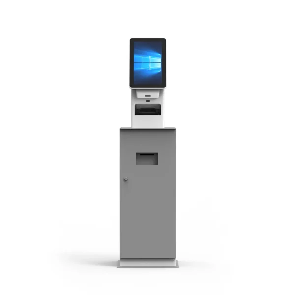 Smart Floor Standing Queue Management System Payment Ticket Kiosk with Passport Scanner