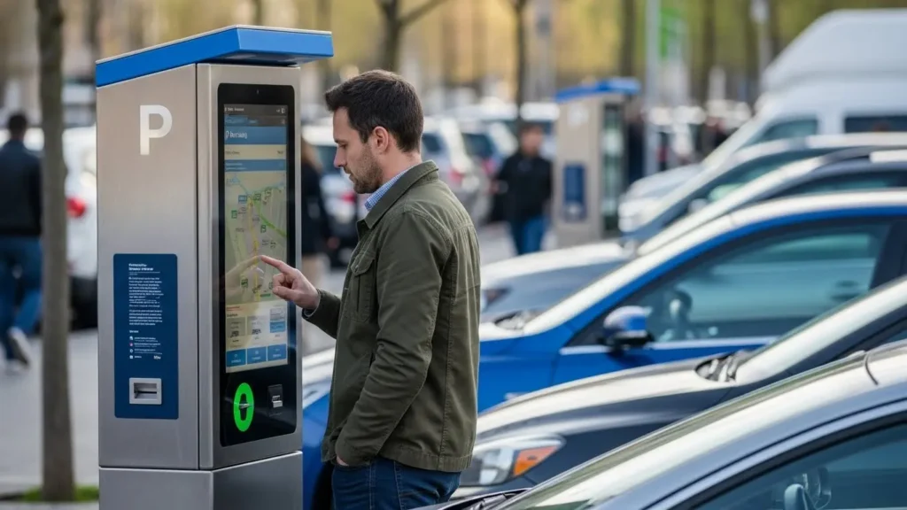 people use parking kiosk